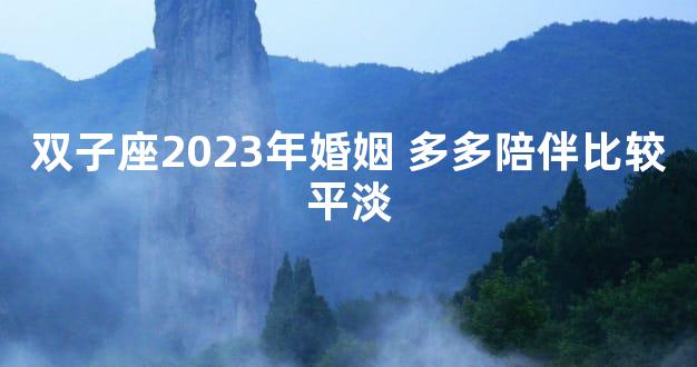 双子座2023年婚姻 多多陪伴比较平淡